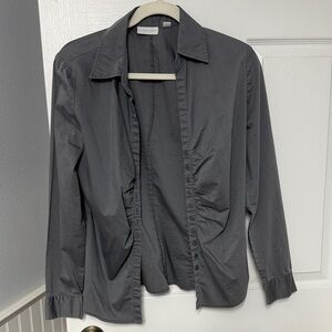 New York & Company Gray Button Down Shirt